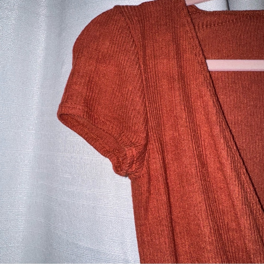 Urban Outfitters Rust Ribbed Wrap Top - Picture 5 of 7